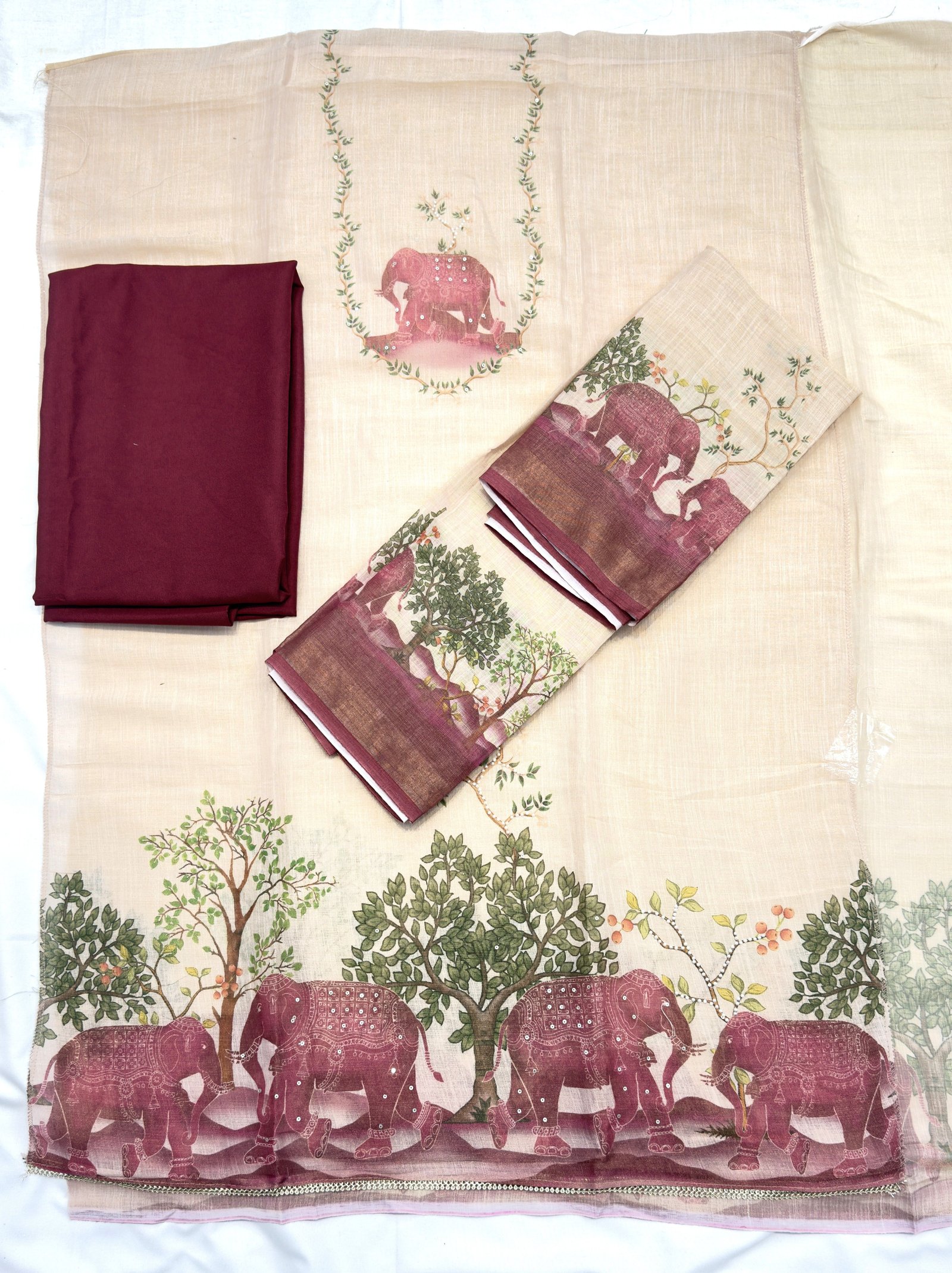 Linen Simmer Hathi Print