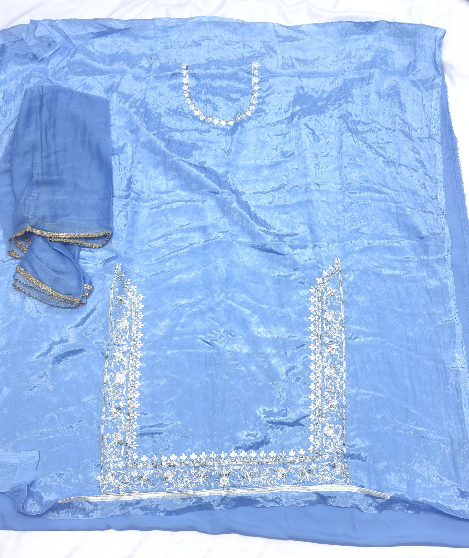 Crush Fabric Powder Blue Morgan.