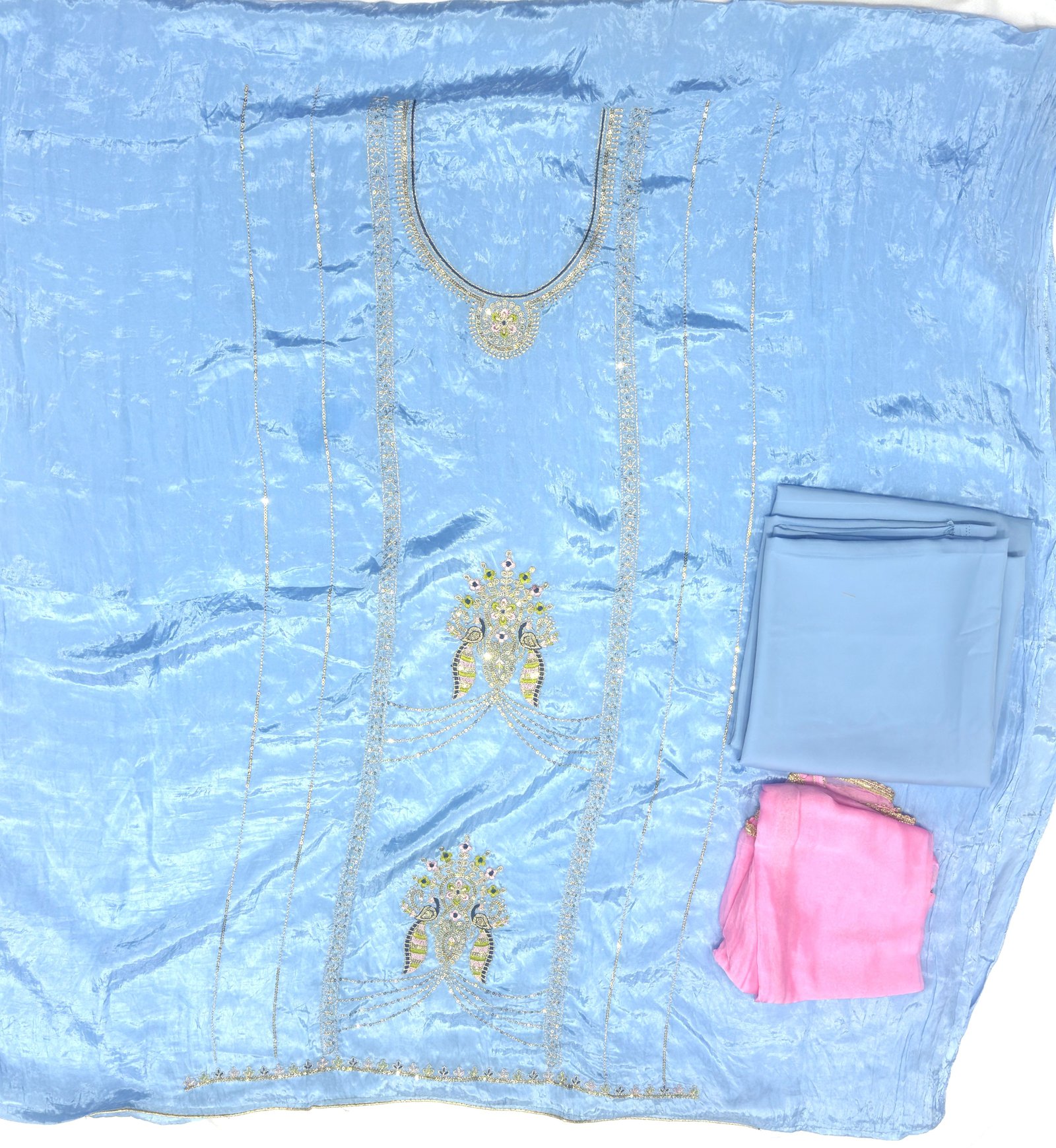 Crush Fabric Powder Blue Vista