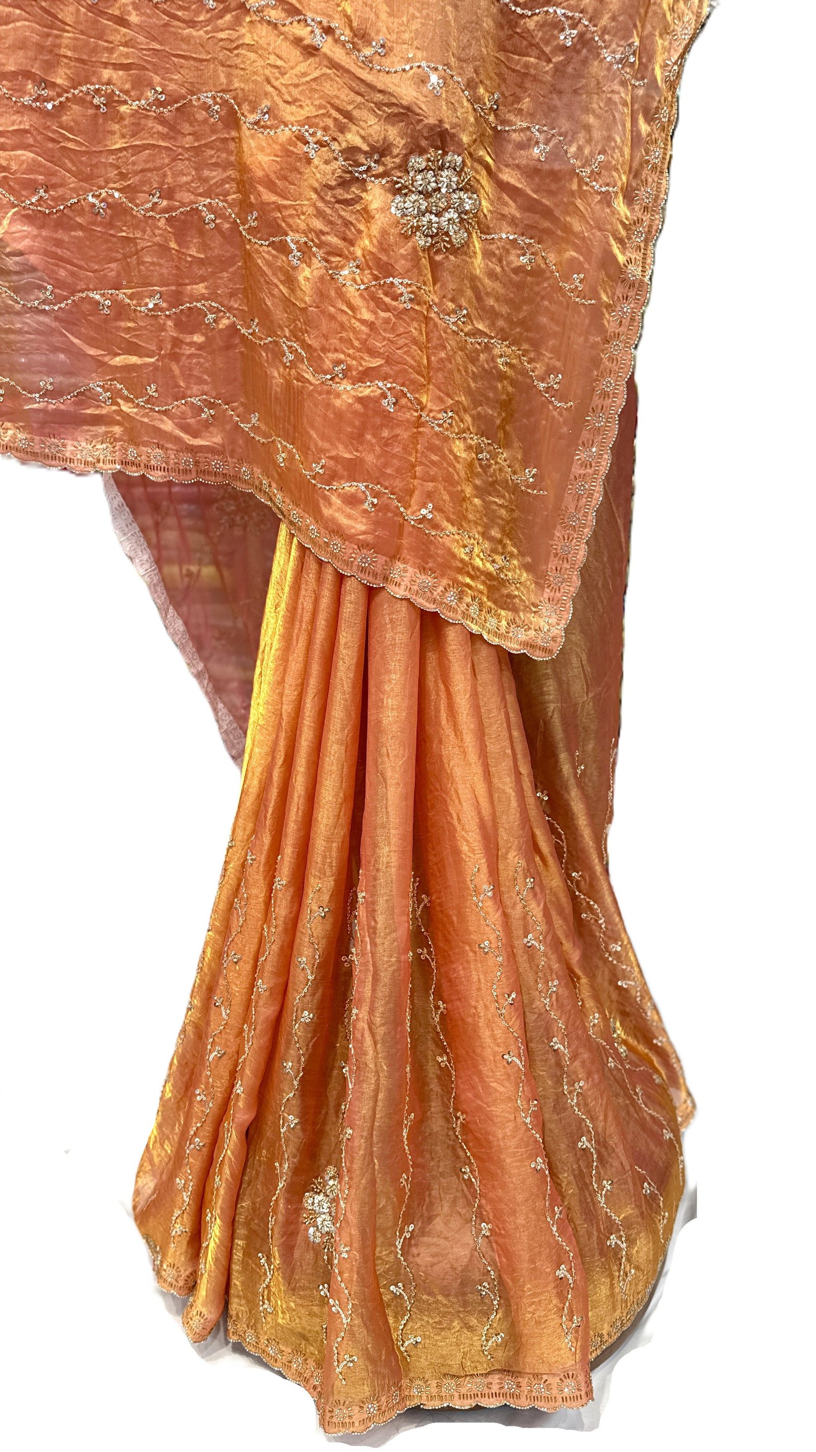 Fendi Silk Heavy Work Light Weight Saree